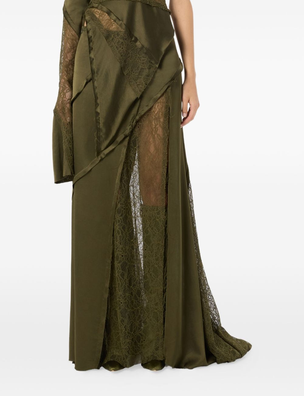 Gonna con strato in pizzoin verde Blumarine - donna 