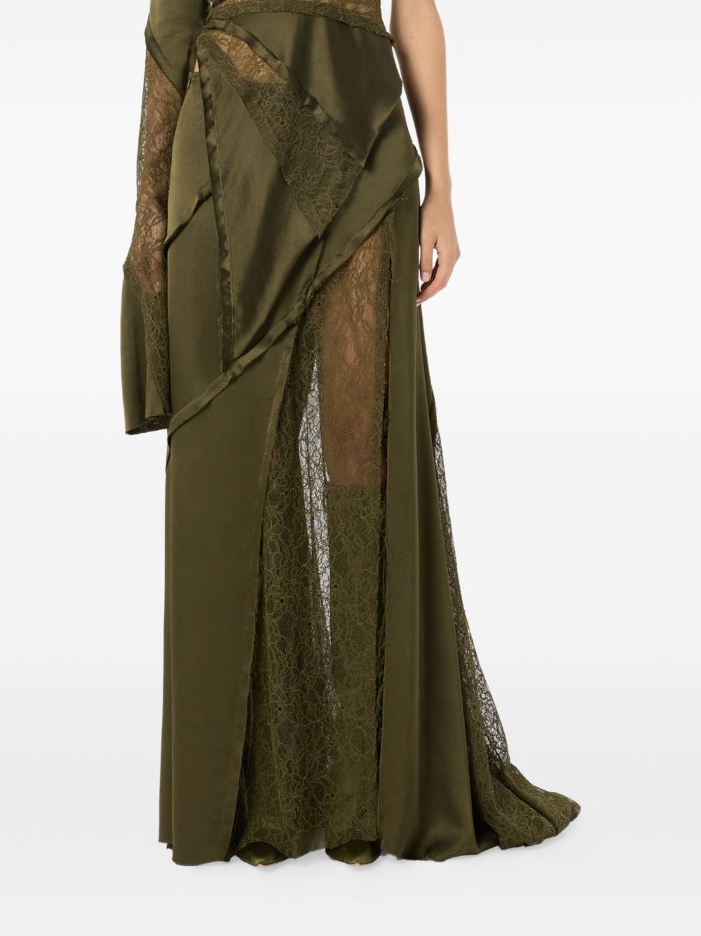 Gonna con strato in pizzoin verde Blumarine - donna 