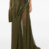 Gonna con strato in pizzoin verde Blumarine - donna 