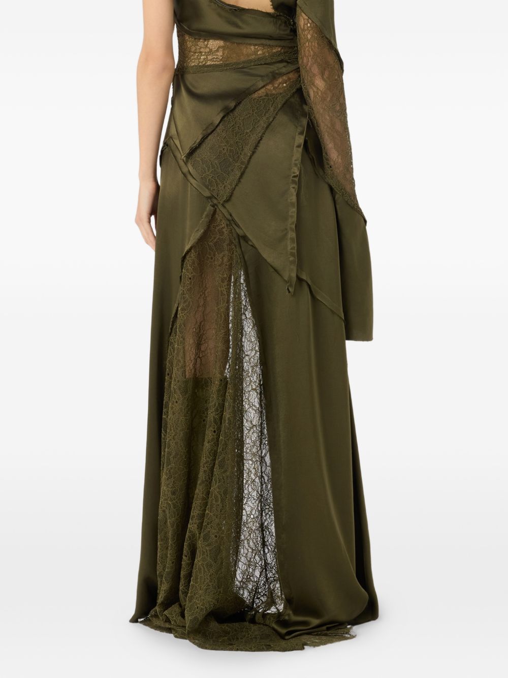 Gonna con strato in pizzoin verde Blumarine - donna 