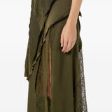 Gonna con strato in pizzoin verde Blumarine - donna 