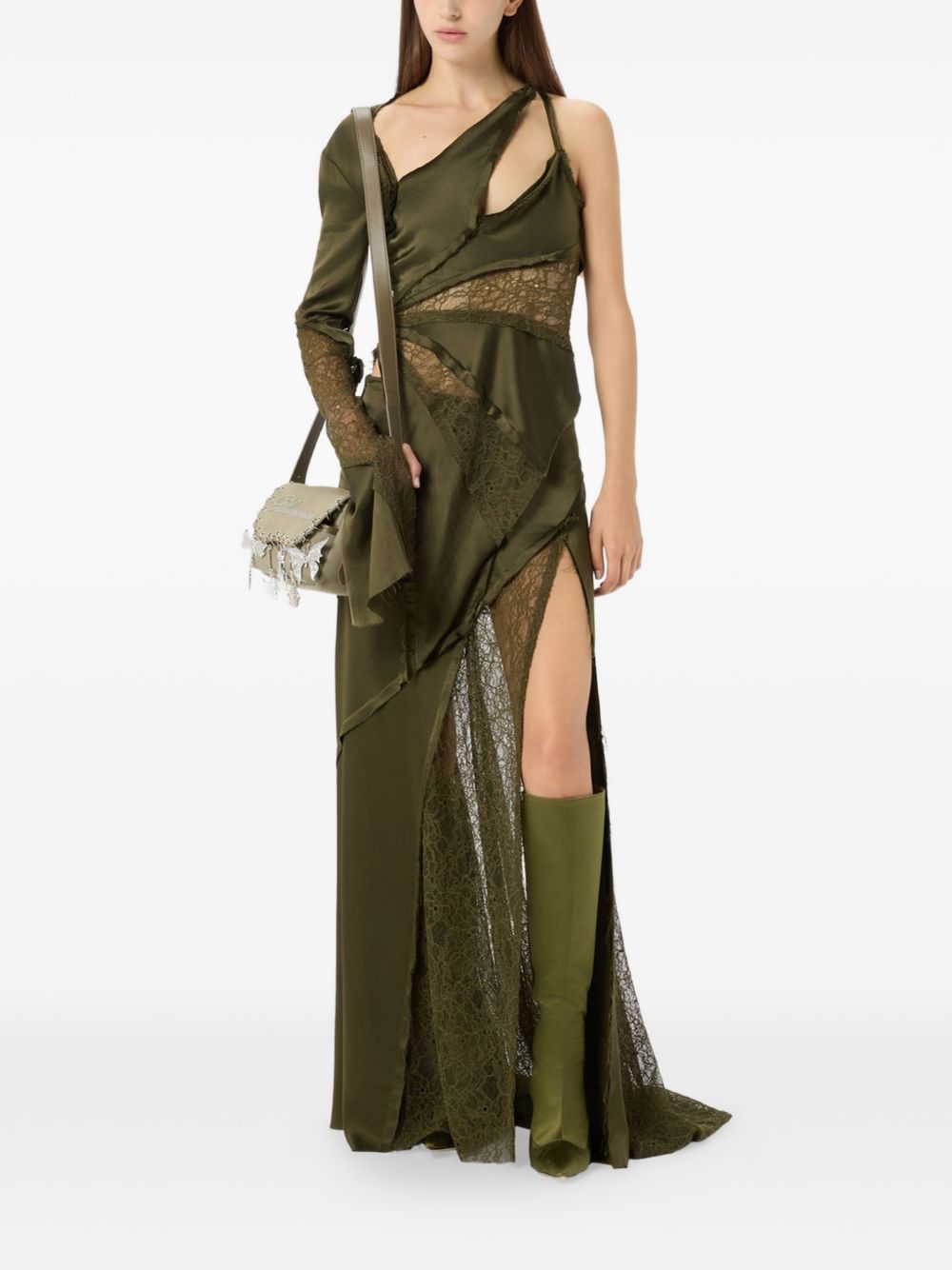 Gonna con strato in pizzoin verde Blumarine - donna 