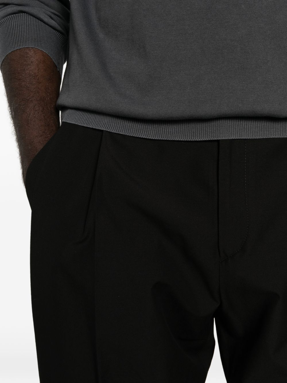 Pantaloni a pieghe con piega stirata in nero Briglia 1949 - uomo 