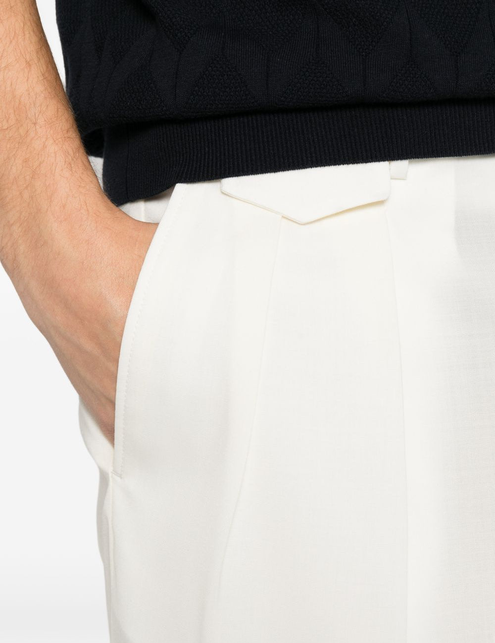 Pantaloncini su misura con dettagli a pieghe in bianco Briglia 1949 - uomo 