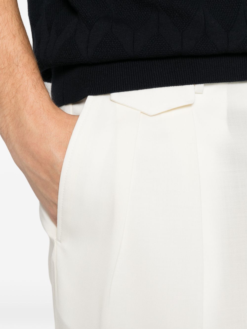Pantaloncini su misura con dettagli a pieghe in bianco Briglia 1949 - uomo 