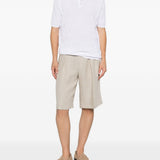 Pantaloncini con dettagli a pieghe in beige Briglia 1949 - uomo 