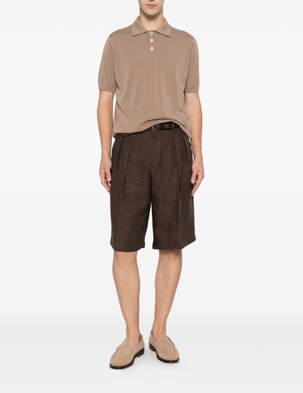 Pantaloncini con dettagli a pieghe in marrone Briglia 1949 - uomo 