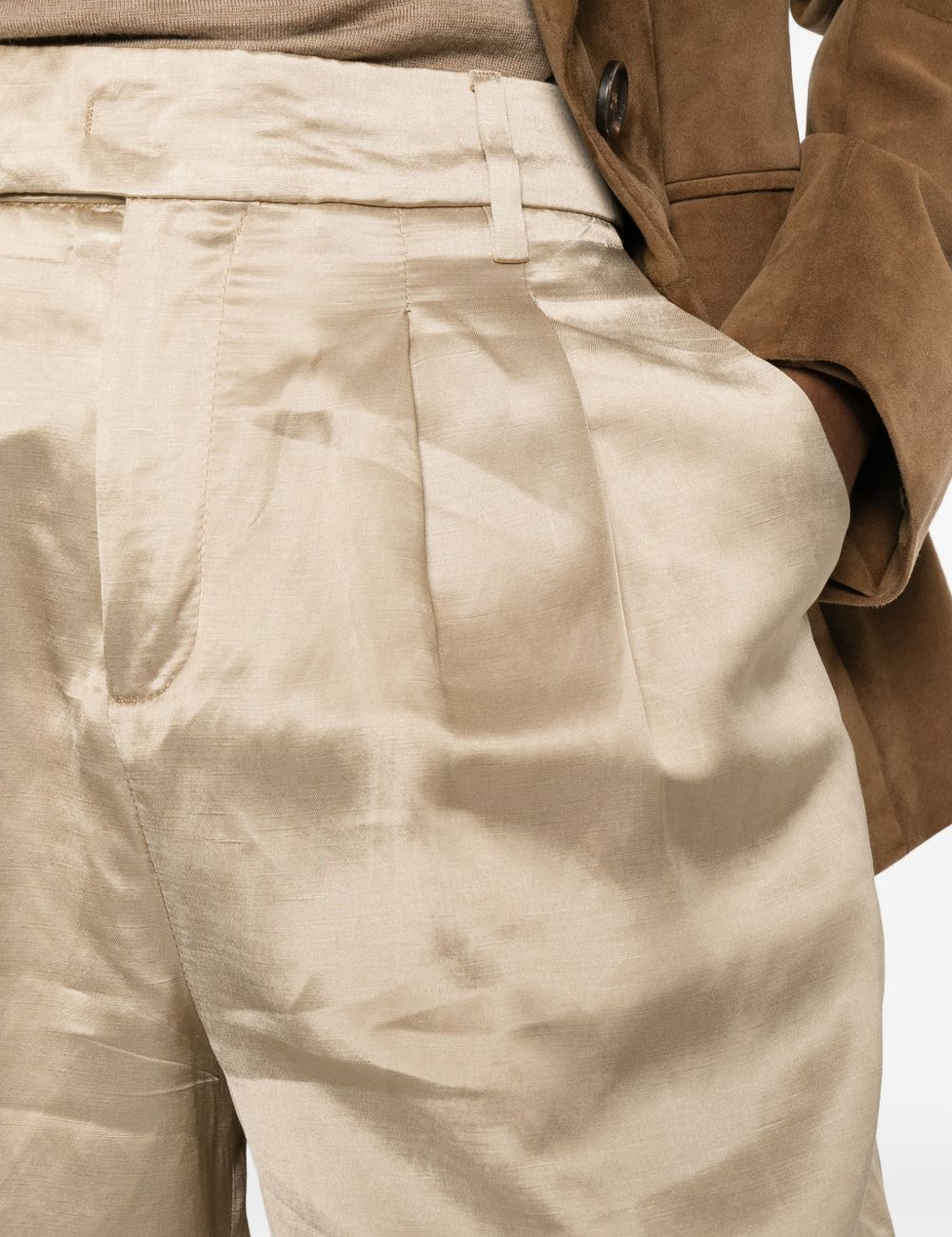 Shorts satinati i con risvolto Isablelaw in beige Briglia 1949 - donna 
