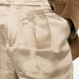 Shorts satinati i con risvolto Isablelaw in beige Briglia 1949 - donna 