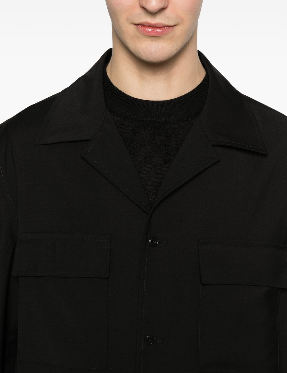 Giacca-camicia con tasca sul petto john in nero Briglia 1949 - uomo 