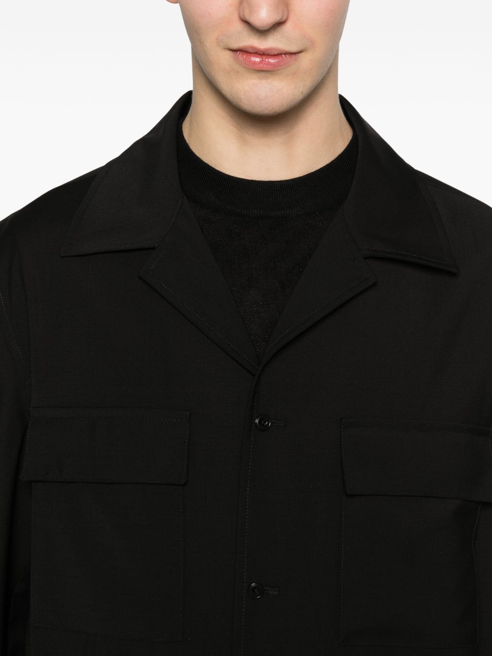 Giacca-camicia con tasca sul petto john in nero Briglia 1949 - uomo 