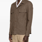 Giacca camicia john con tasca con patta in marrone Briglia 1949 - uomo 