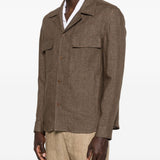 Giacca camicia john con tasca con patta in marrone Briglia 1949 - uomo 