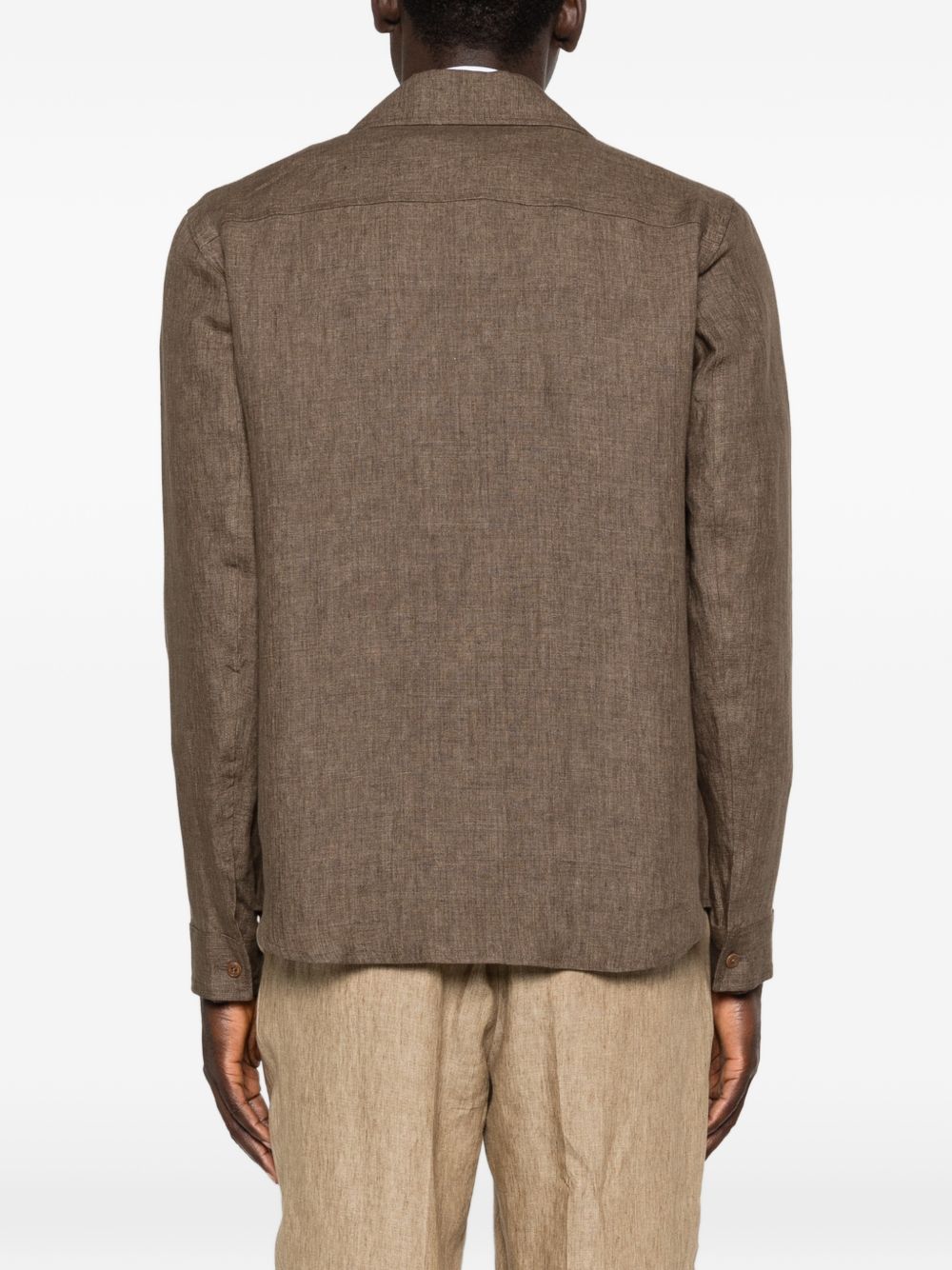 Giacca camicia john con tasca con patta in marrone Briglia 1949 - uomo 