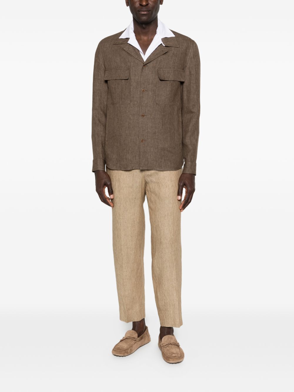 Giacca camicia john con tasca con patta in marrone Briglia 1949 - uomo 