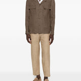 Giacca camicia john con tasca con patta in marrone Briglia 1949 - uomo 