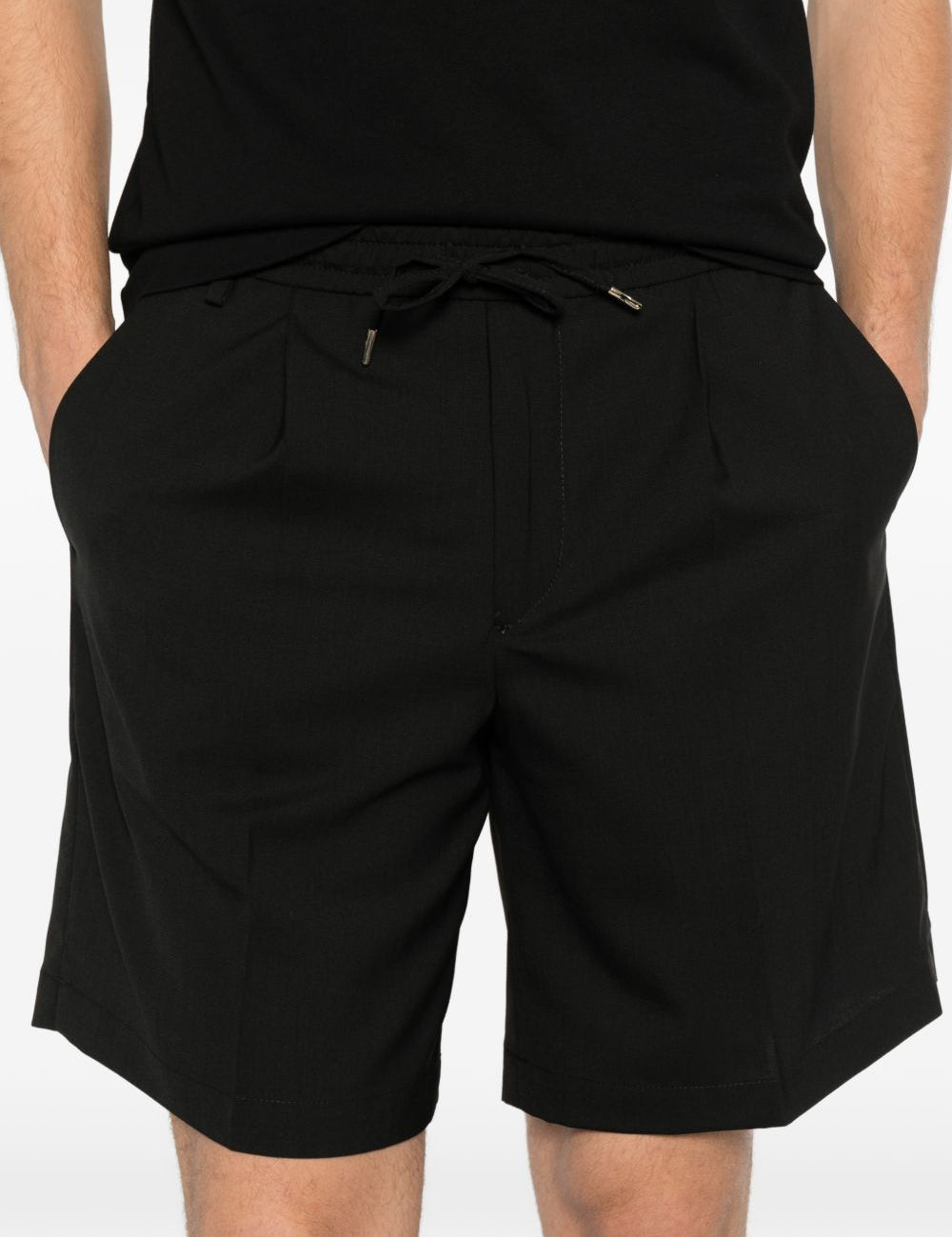Pantaloncini con coulisse e pieghe in nero Briglia 1949 - uomo 