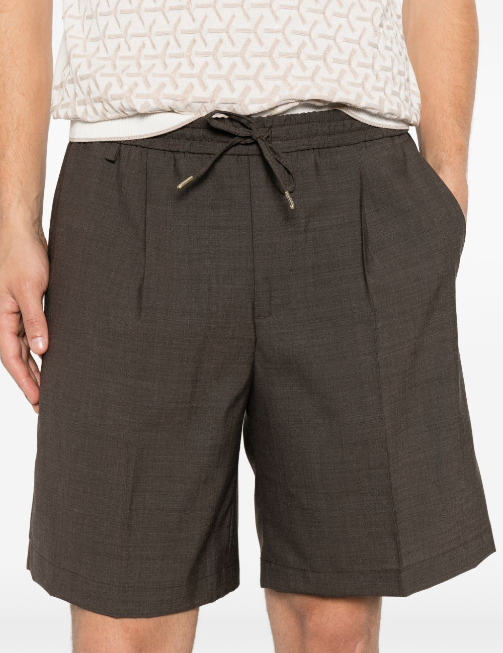 Pantaloncini con coulisse e pieghe in marrone Briglia 1949 - uomo 