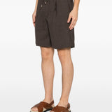 Pantaloncini con coulisse e pieghe in marrone Briglia 1949 - uomo 