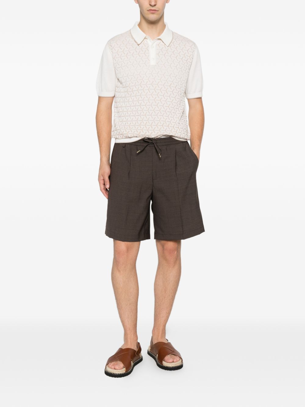 Pantaloncini con coulisse e pieghe in marrone Briglia 1949 - uomo 