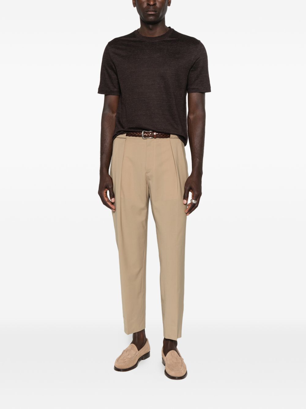 Pantaloni affusolati a pieghe in marrone Briglia 1949 - uomo 