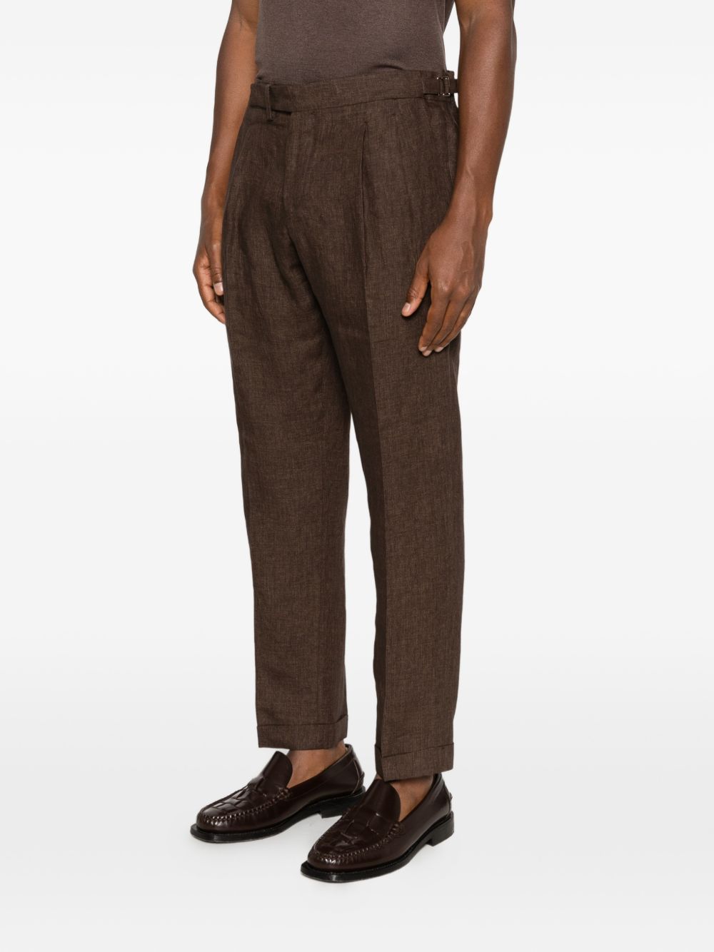 Pantaloni Quartieris con regolazioni laterali in marrone Briglia 1949 - uomo 
