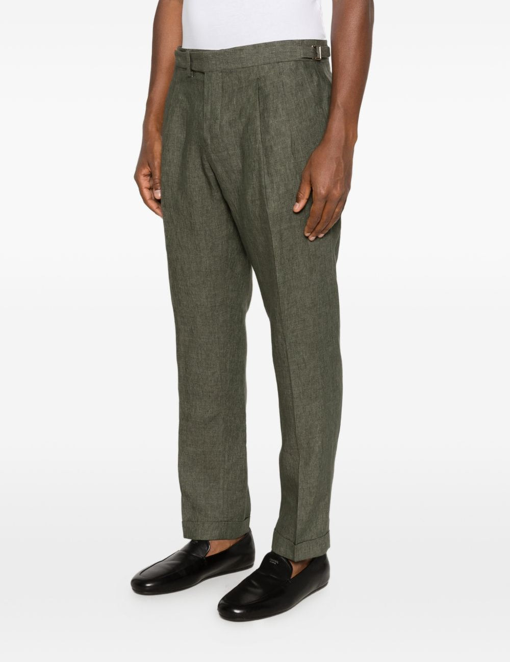 Pantaloni con pieghe e regolazione laterale in verde Briglia 1949 - uomo 