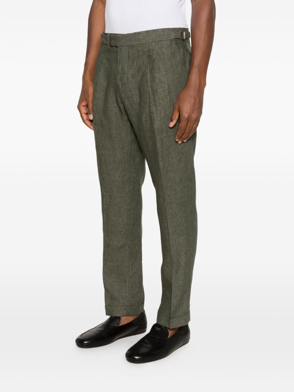 Pantaloni con pieghe e regolazione laterale in verde Briglia 1949 - uomo 