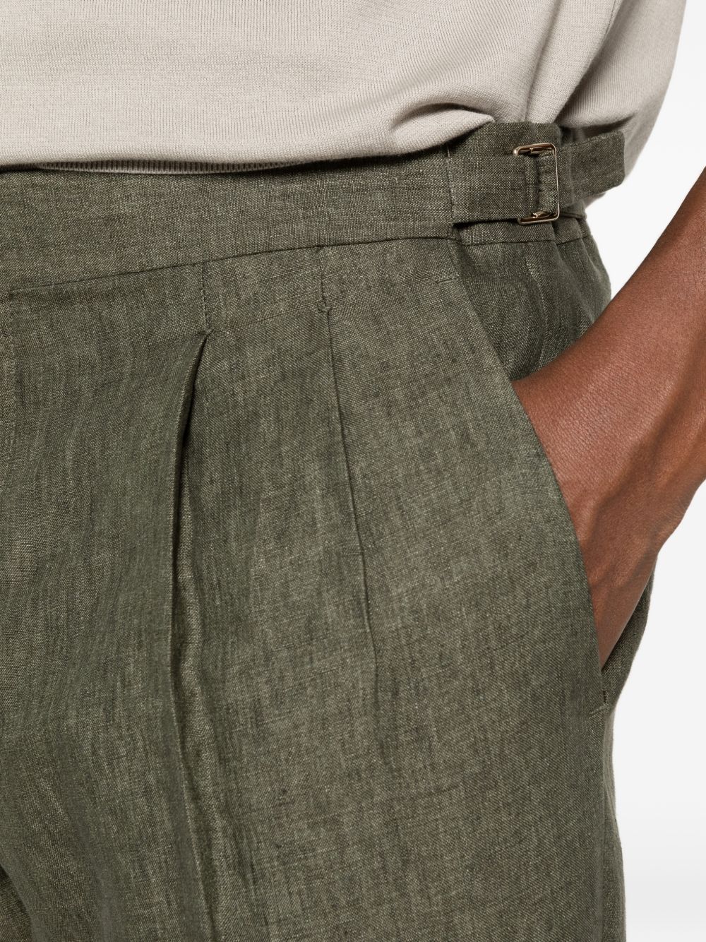 Pantaloni con pieghe e regolazione laterale in verde Briglia 1949 - uomo 