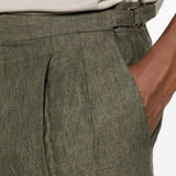 Pantaloni con pieghe e regolazione laterale in verde Briglia 1949 - uomo 