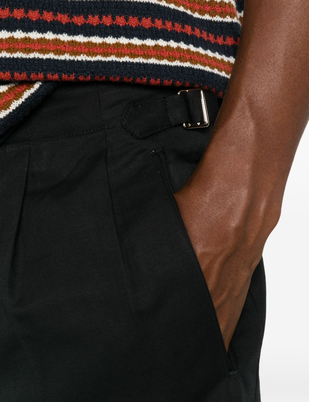 Shorts a pieghe con fibbia in nero Briglia 1949 - uomo 