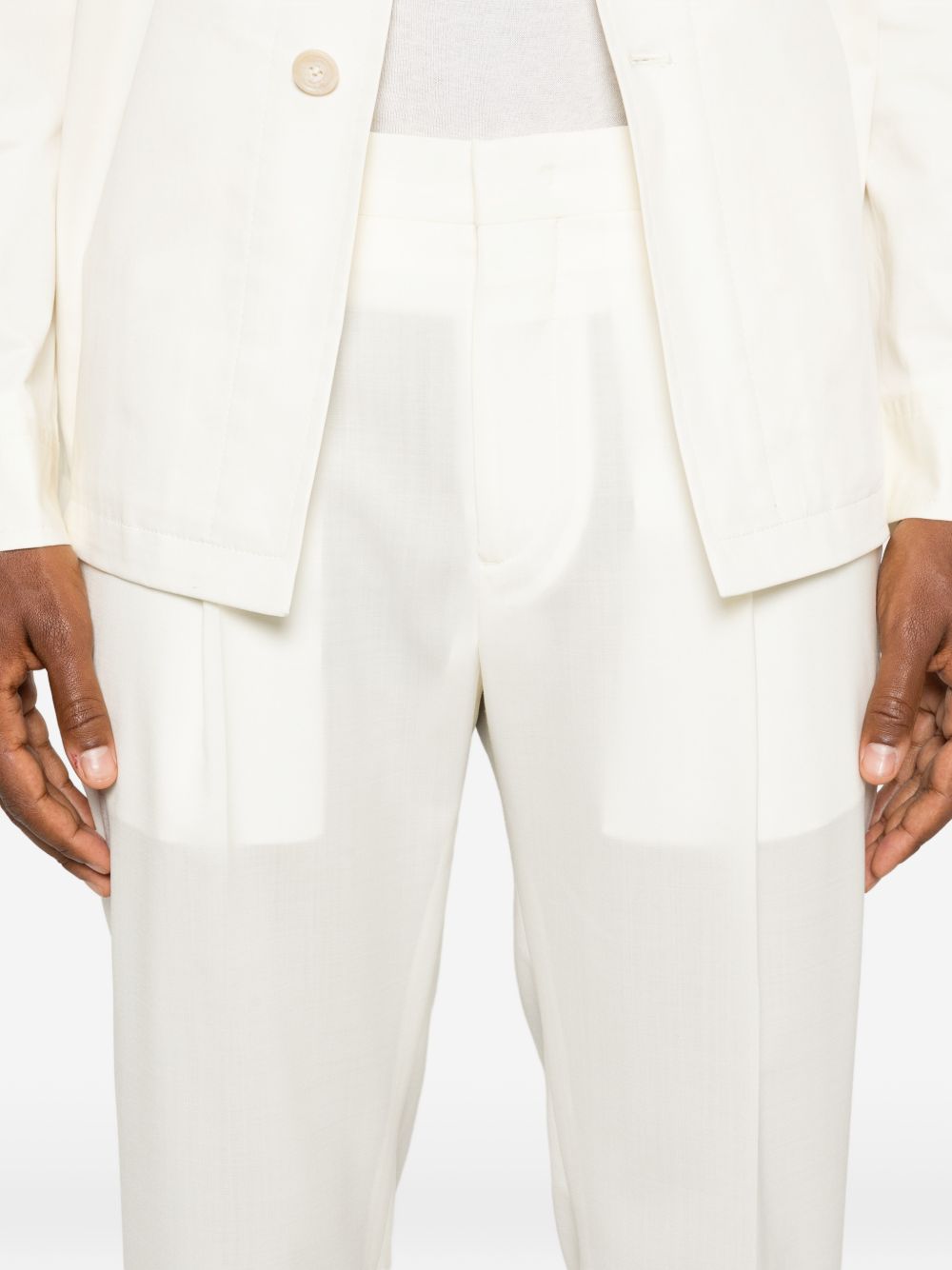 Pantaloni Tibero con pieghe pressate in bianco Briglia 1949 - uomo 