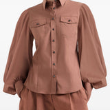 Camicia con maniche a sbuffo in rosa Brunello Cucinelli - donna 