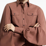 Camicia con maniche a sbuffo in rosa Brunello Cucinelli - donna 