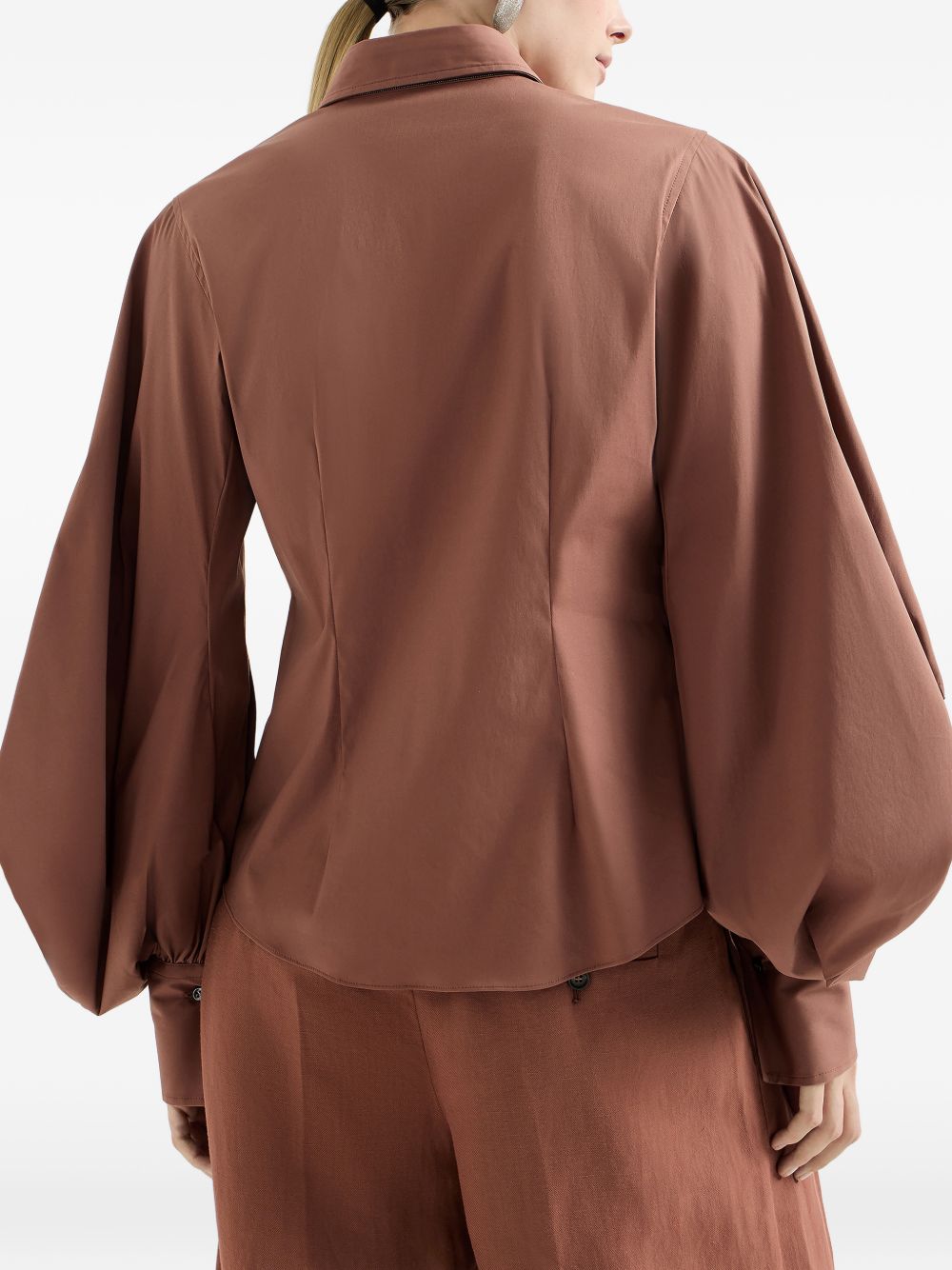 Camicia con maniche a sbuffo in rosa Brunello Cucinelli - donna 
