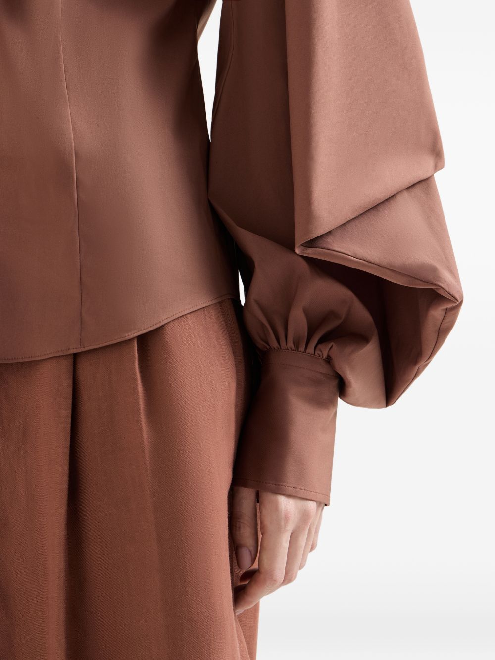 Camicia con maniche a sbuffo in rosa Brunello Cucinelli - donna 