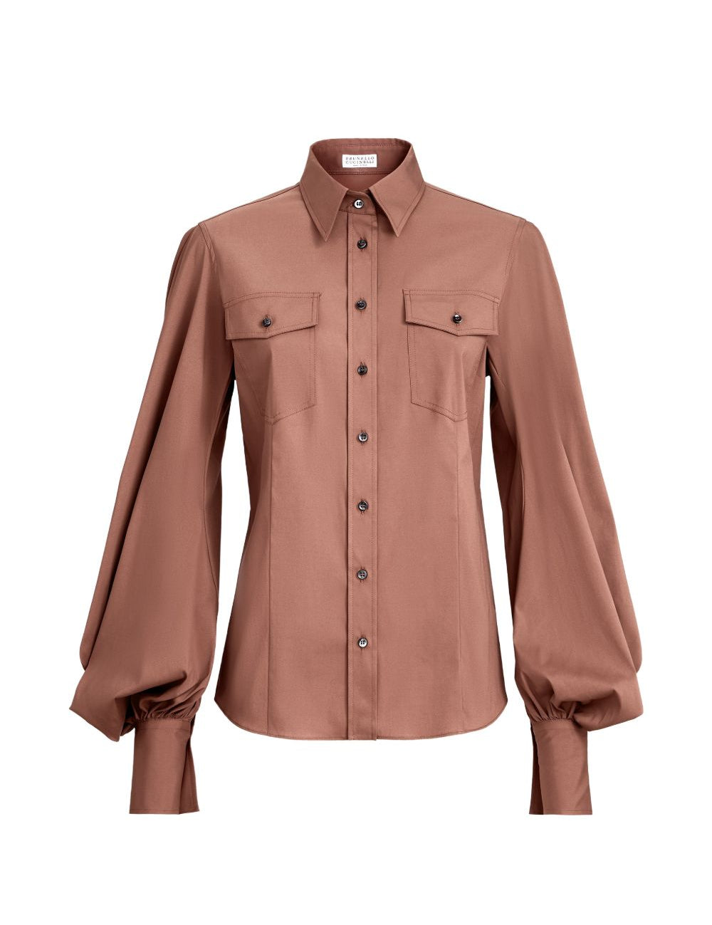 Camicia con maniche a sbuffo in rosa Brunello Cucinelli - donna 