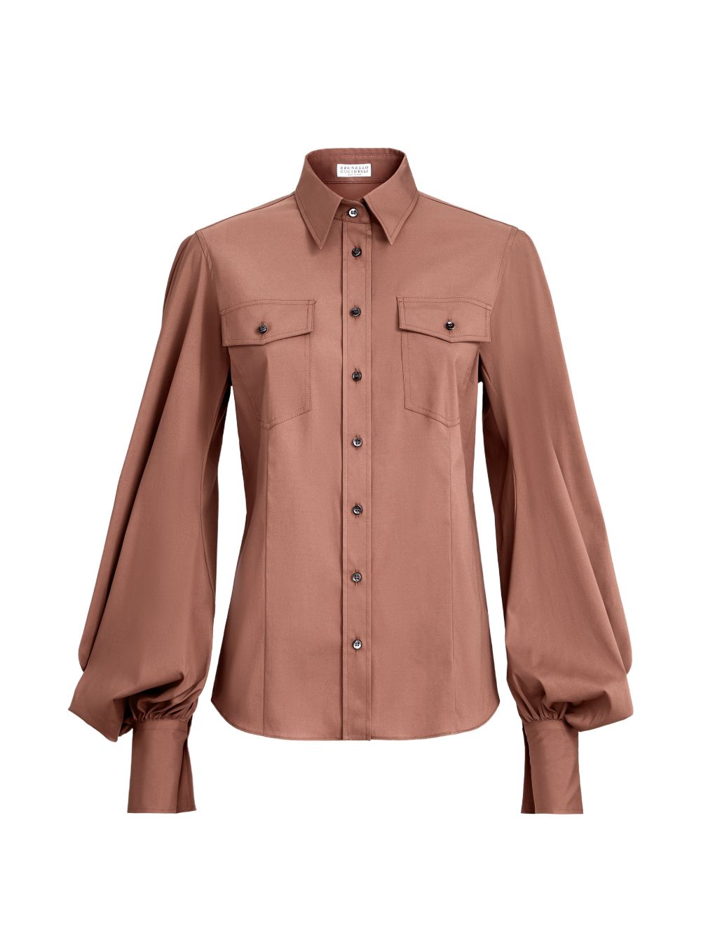 Camicia con maniche a sbuffo in rosa Brunello Cucinelli - donna 
