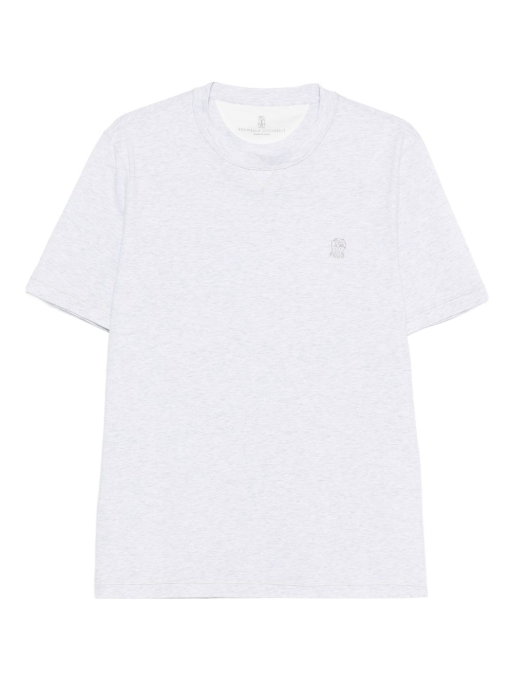 T-shirt con logo a girocollo in bianco Brunello cucinelli - uomo 