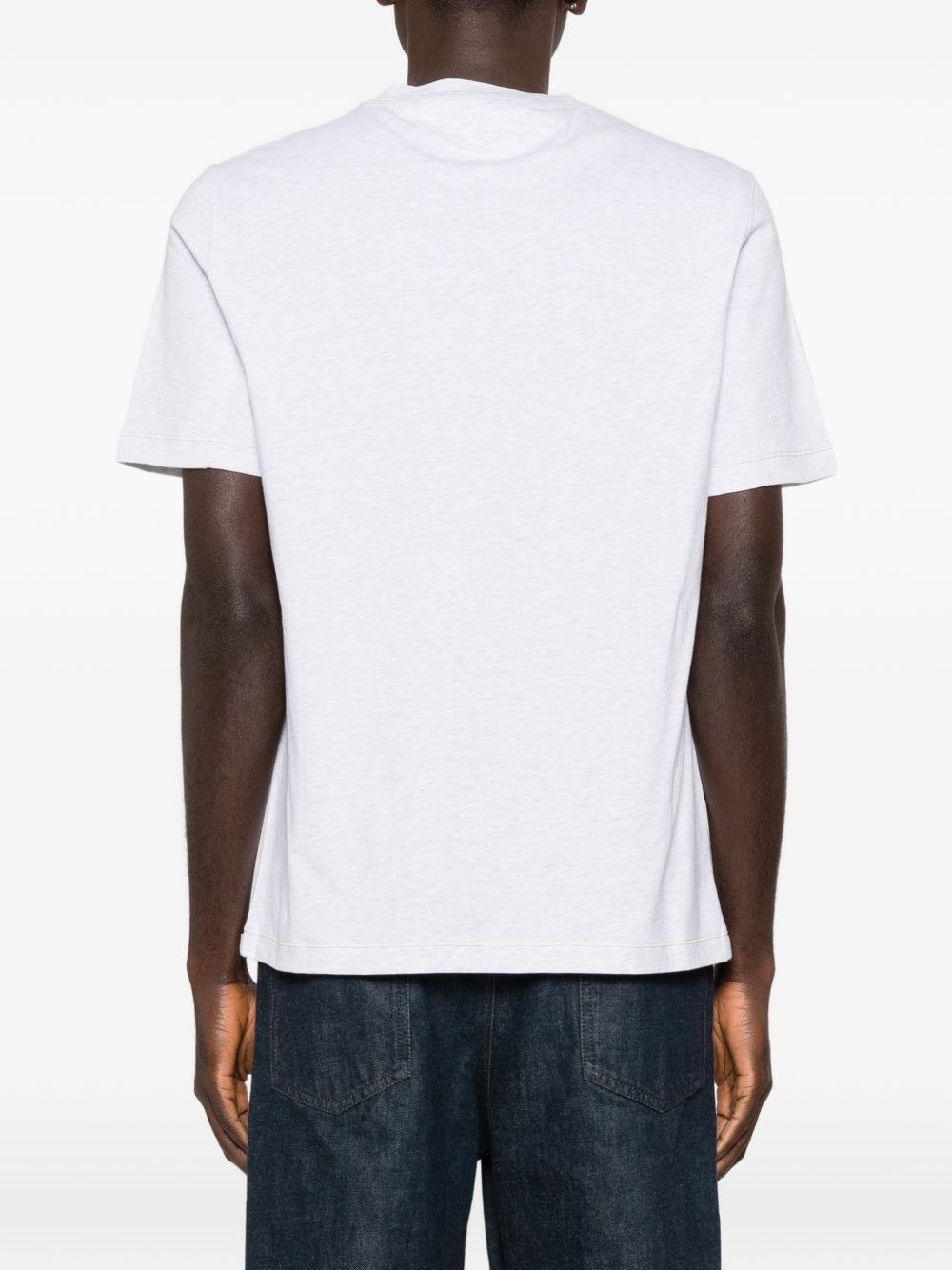 T-shirt con logo a girocollo in bianco Brunello cucinelli - uomo 