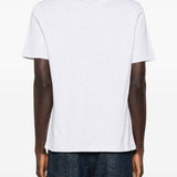 T-shirt con logo a girocollo in bianco Brunello cucinelli - uomo 