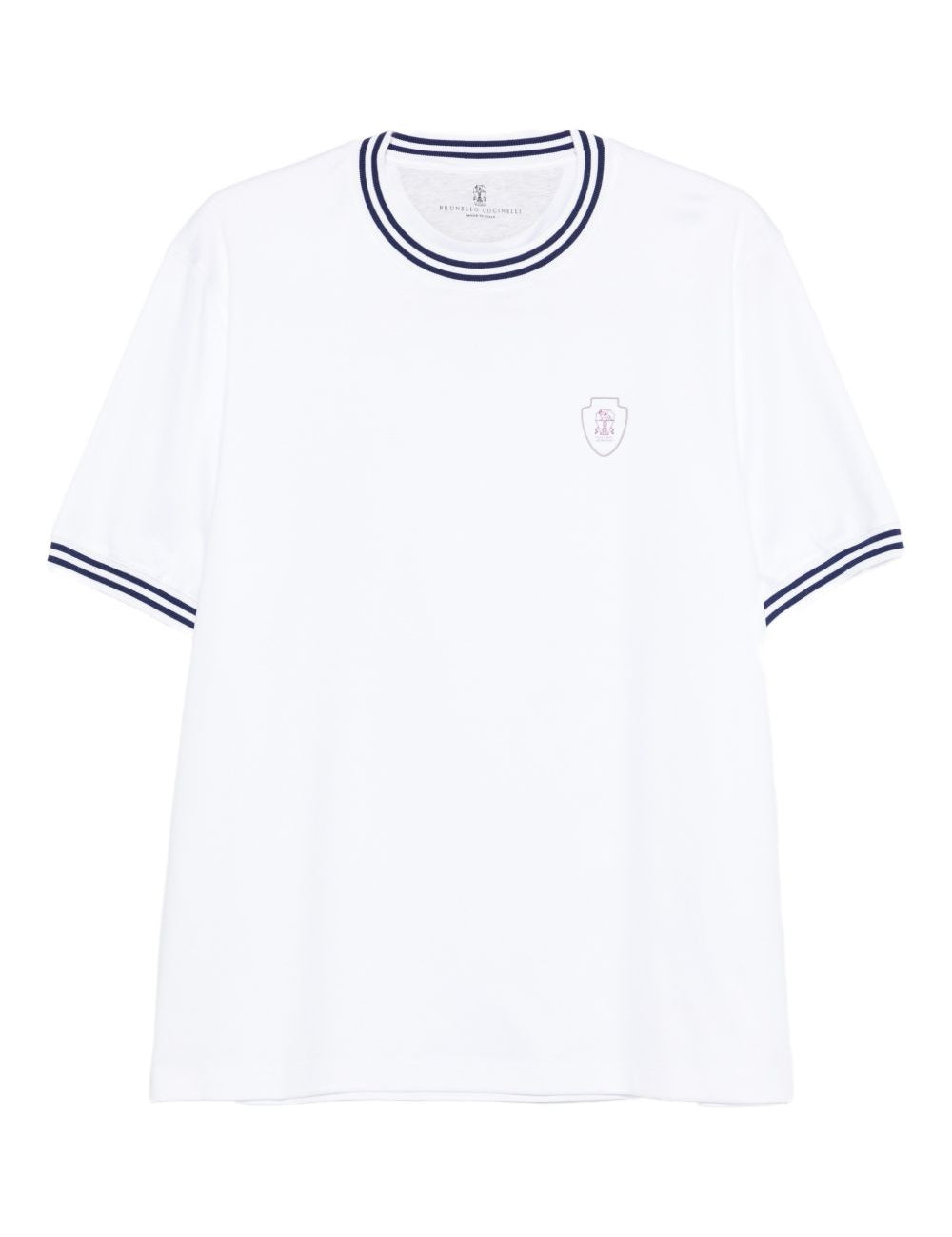 T-shirt a girocollo in bianco Brunello cucinelli - uomo 