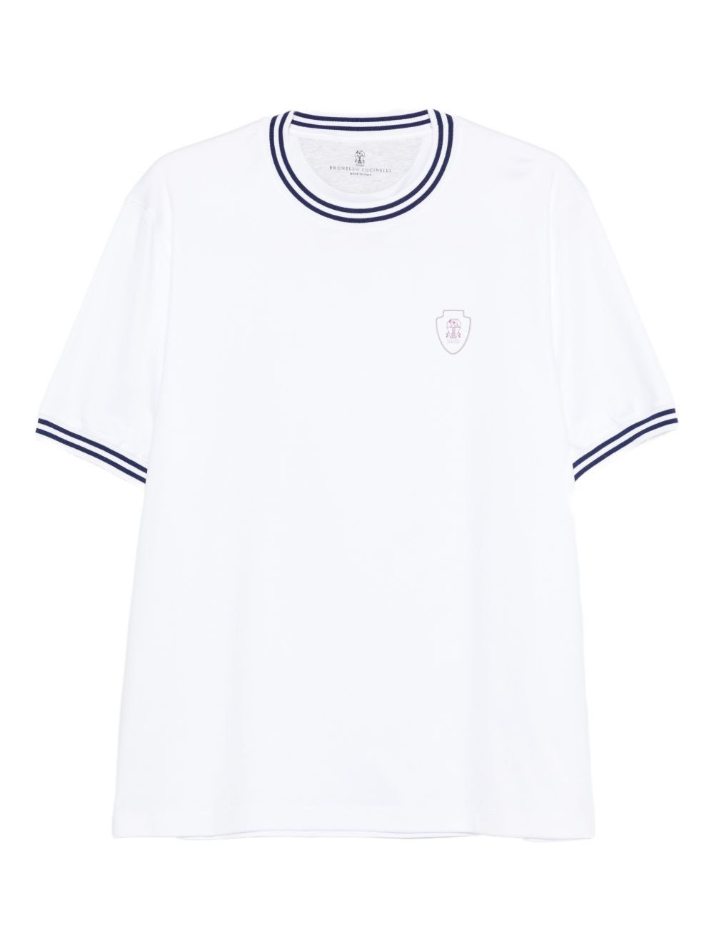 T-shirt a girocollo in bianco Brunello cucinelli - uomo 