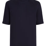 T-shirt con collo rialzato in blu Brunello cucinelli - uomo 