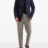T-shirt con collo rialzato in blu Brunello cucinelli - uomo 
