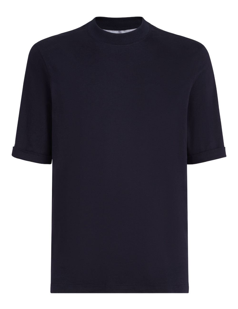 T-shirt con collo rialzato in blu Brunello cucinelli - uomo 