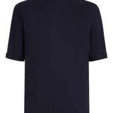 T-shirt con collo rialzato in blu Brunello cucinelli - uomo 