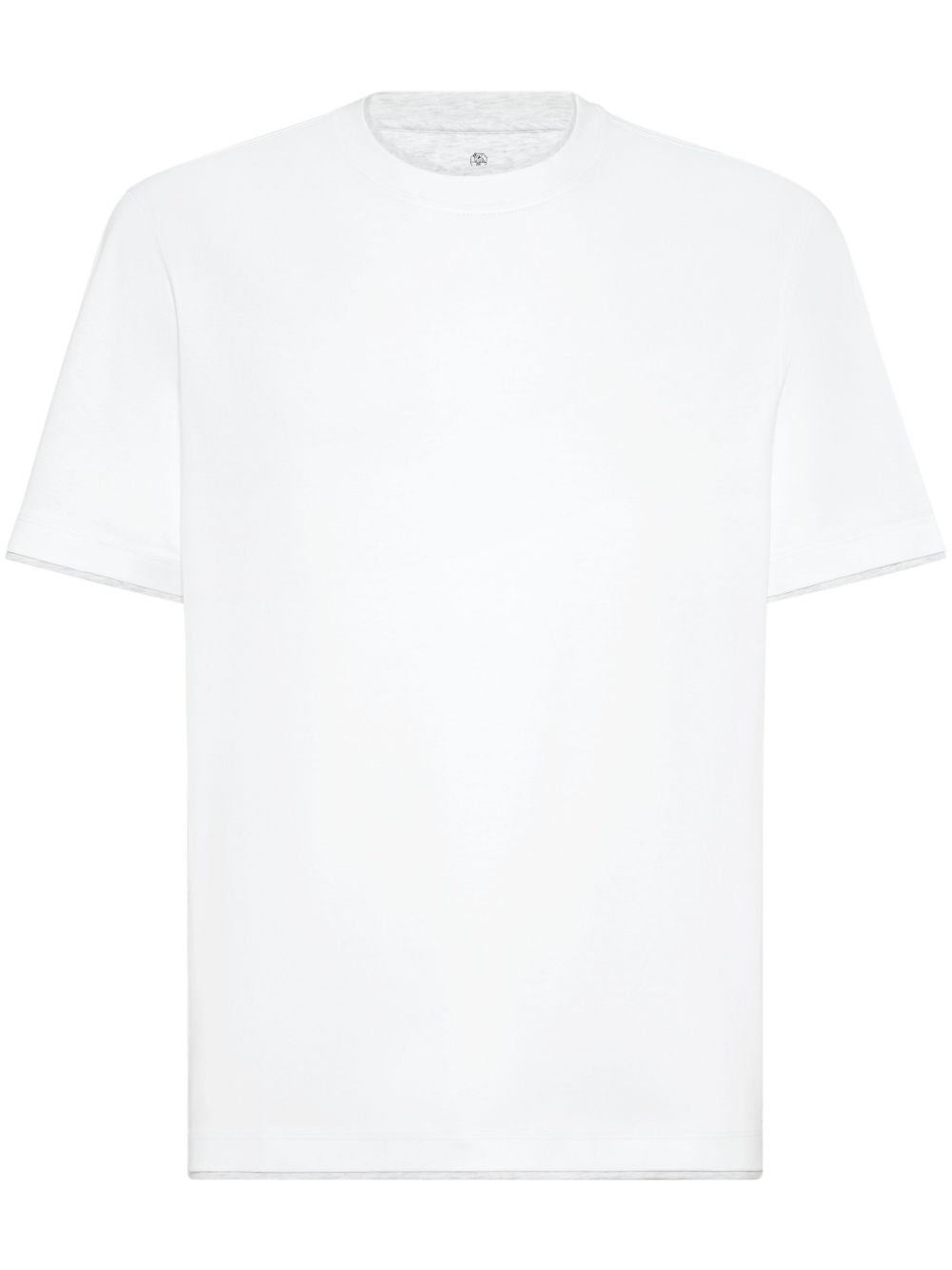 T-shirt a maniche corte in bianco Brunello cucinelli - uomo 