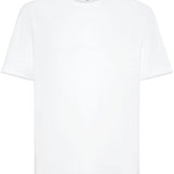 T-shirt a maniche corte in bianco Brunello cucinelli - uomo 