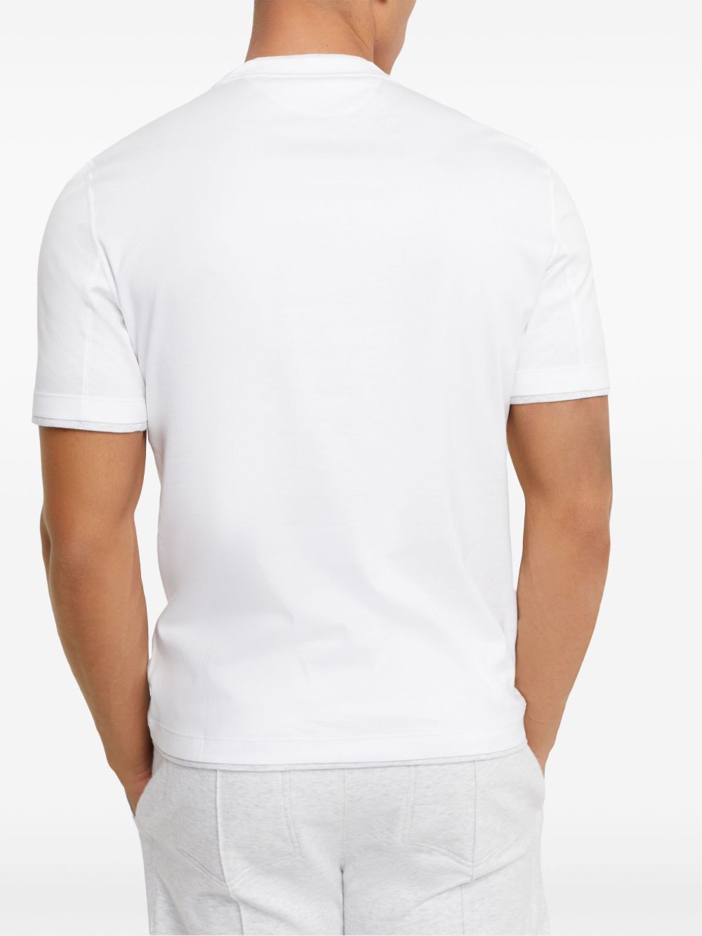 T-shirt a maniche corte in bianco Brunello cucinelli - uomo 